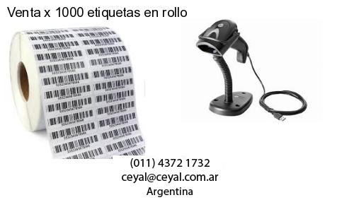 Venta x 1000 etiquetas en rollo