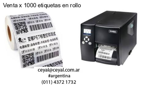 Venta x 1000 etiquetas en rollo