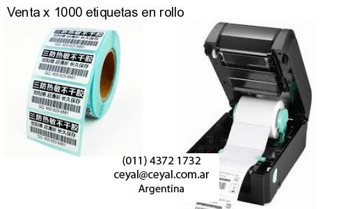 Venta x 1000 etiquetas en rollo