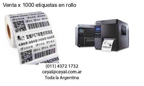 Venta x 1000 etiquetas en rollo