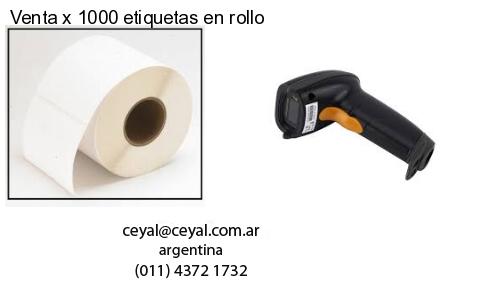 Venta x 1000 etiquetas en rollo