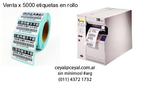 Venta x 5000 etiquetas en rollo