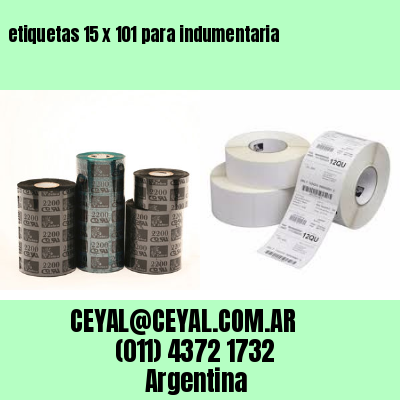 etiquetas 15 x 101 para indumentaria