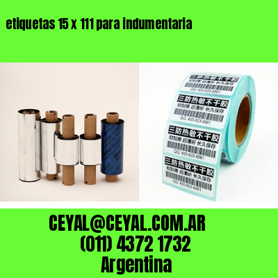 etiquetas 15 x 111 para indumentaria