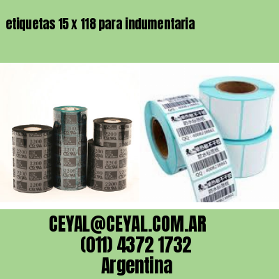 etiquetas 15 x 118 para indumentaria