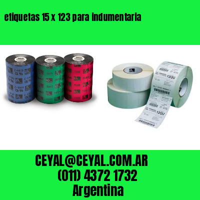etiquetas 15 x 123 para indumentaria