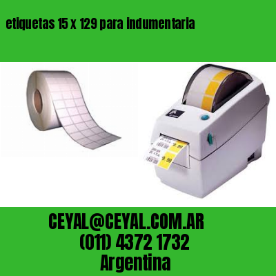 etiquetas 15 x 129 para indumentaria