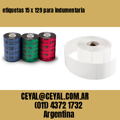 etiquetas 15 x 129 para indumentaria
