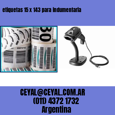etiquetas 15 x 143 para indumentaria
