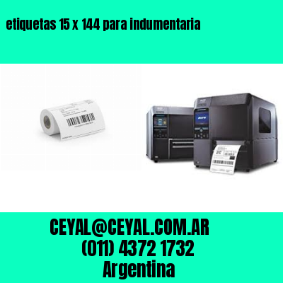 etiquetas 15 x 144 para indumentaria