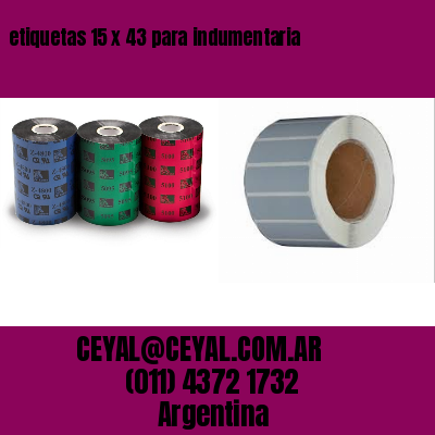 etiquetas 15 x 43 para indumentaria