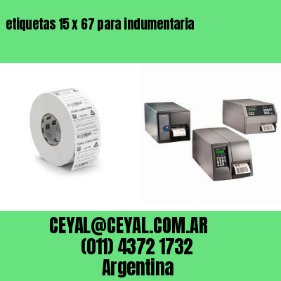 etiquetas 15 x 67 para indumentaria