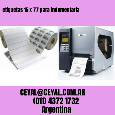 etiquetas 15 x 77 para indumentaria
