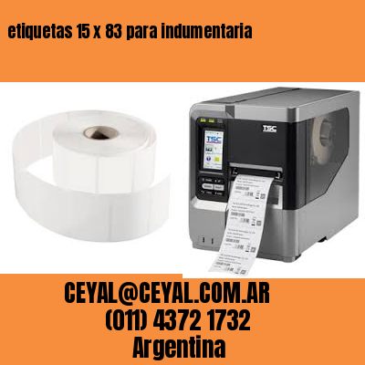 etiquetas 15 x 83 para indumentaria