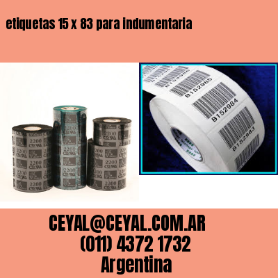 etiquetas 15 x 83 para indumentaria