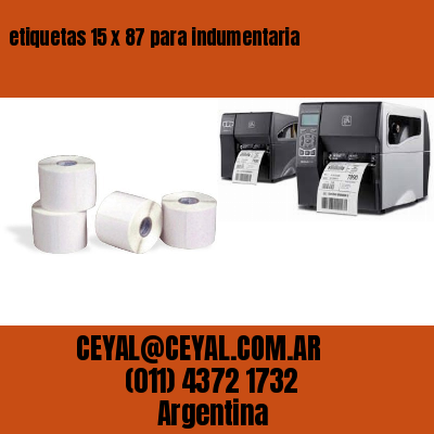 etiquetas 15 x 87 para indumentaria