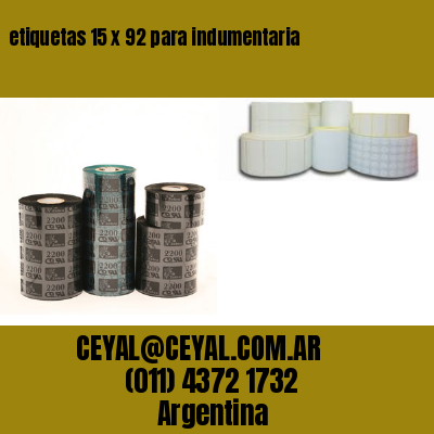 etiquetas 15 x 92 para indumentaria