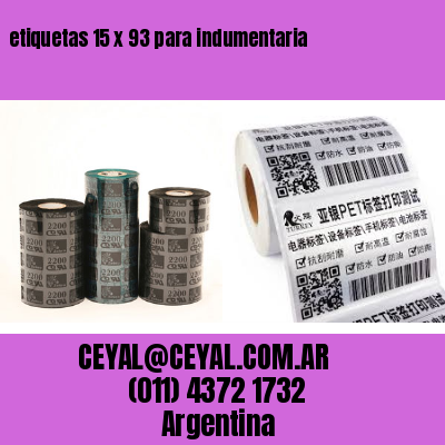 etiquetas 15 x 93 para indumentaria