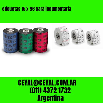 etiquetas 15 x 96 para indumentaria