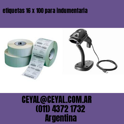 etiquetas 16 x 100 para indumentaria