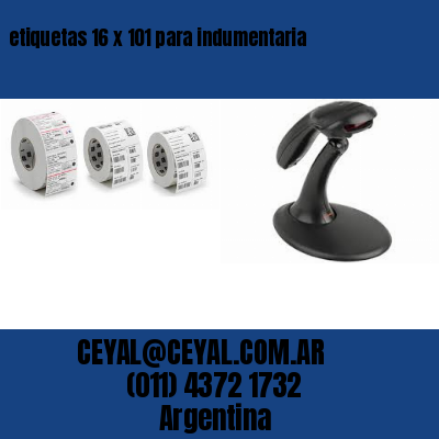 etiquetas 16 x 101 para indumentaria