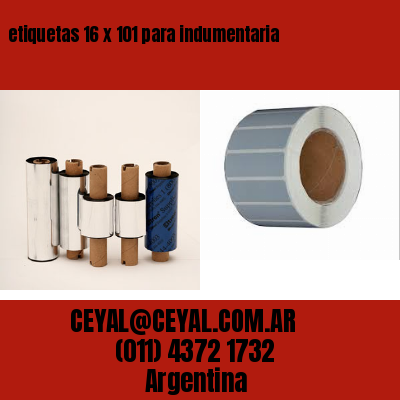 etiquetas 16 x 101 para indumentaria