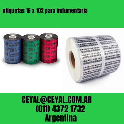 etiquetas 16 x 102 para indumentaria