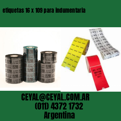 etiquetas 16 x 109 para indumentaria