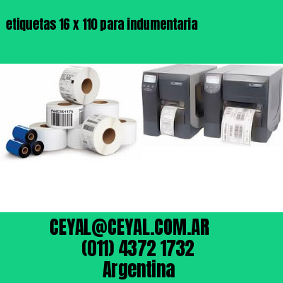 etiquetas 16 x 110 para indumentaria