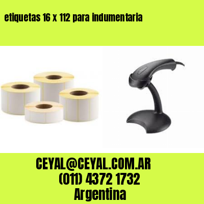 etiquetas 16 x 112 para indumentaria