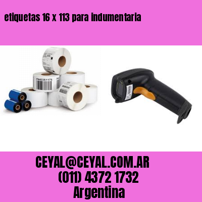 etiquetas 16 x 113 para indumentaria