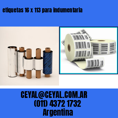 etiquetas 16 x 113 para indumentaria