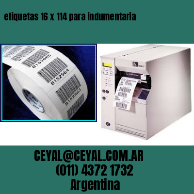 etiquetas 16 x 114 para indumentaria