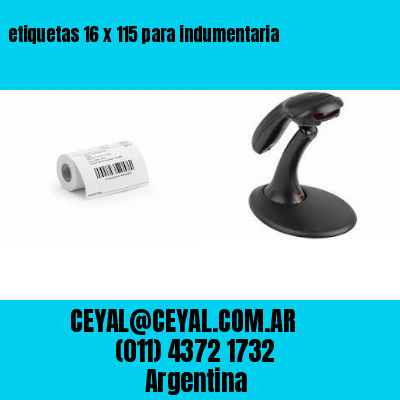 etiquetas 16 x 115 para indumentaria