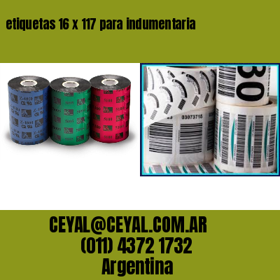etiquetas 16 x 117 para indumentaria