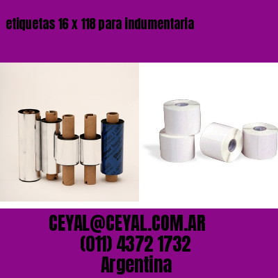 etiquetas 16 x 118 para indumentaria