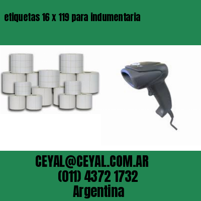 etiquetas 16 x 119 para indumentaria