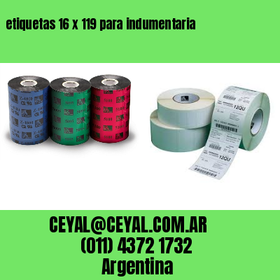 etiquetas 16 x 119 para indumentaria