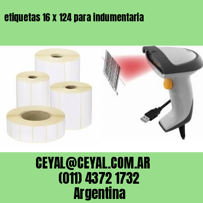 etiquetas 16 x 124 para indumentaria