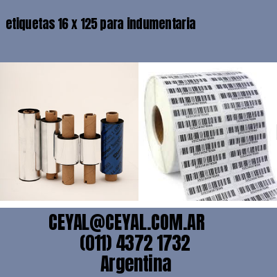 etiquetas 16 x 125 para indumentaria