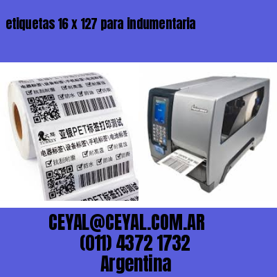 etiquetas 16 x 127 para indumentaria