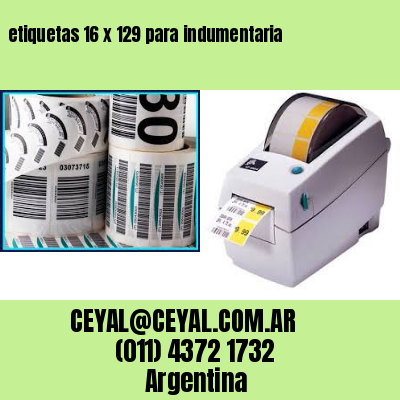 etiquetas 16 x 129 para indumentaria