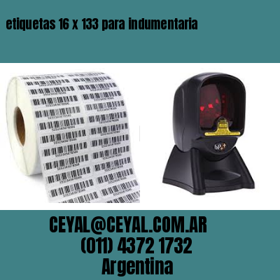 etiquetas 16 x 133 para indumentaria