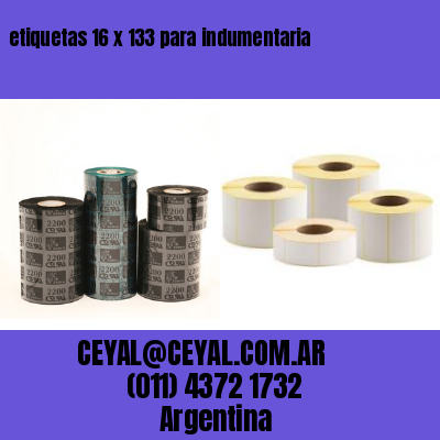 etiquetas 16 x 133 para indumentaria