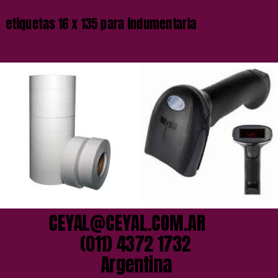 etiquetas 16 x 135 para indumentaria