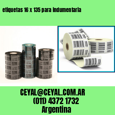 etiquetas 16 x 135 para indumentaria