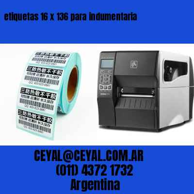 etiquetas 16 x 136 para indumentaria