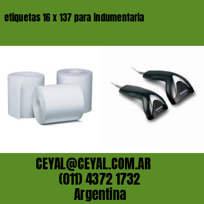 etiquetas 16 x 137 para indumentaria