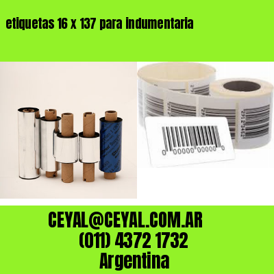 etiquetas 16 x 137 para indumentaria