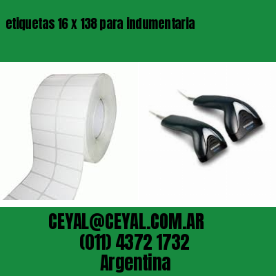 etiquetas 16 x 138 para indumentaria